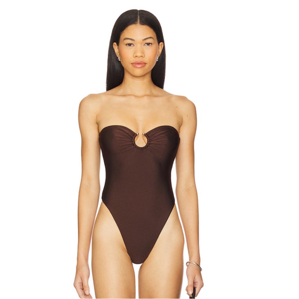 NWT! Stone Cold Fox x REVOLVE Celeste One Piece in Chocolate Brown